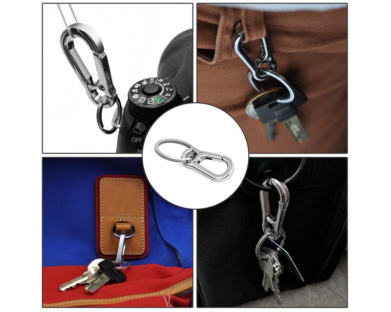 DS.DISTINCTIVE STYLE DS. DISTINCTIVE STYLE Carabiner Clip Keyring Stainless Steel Keychain with Snap Hook Quick Release Key Rings - Image 5